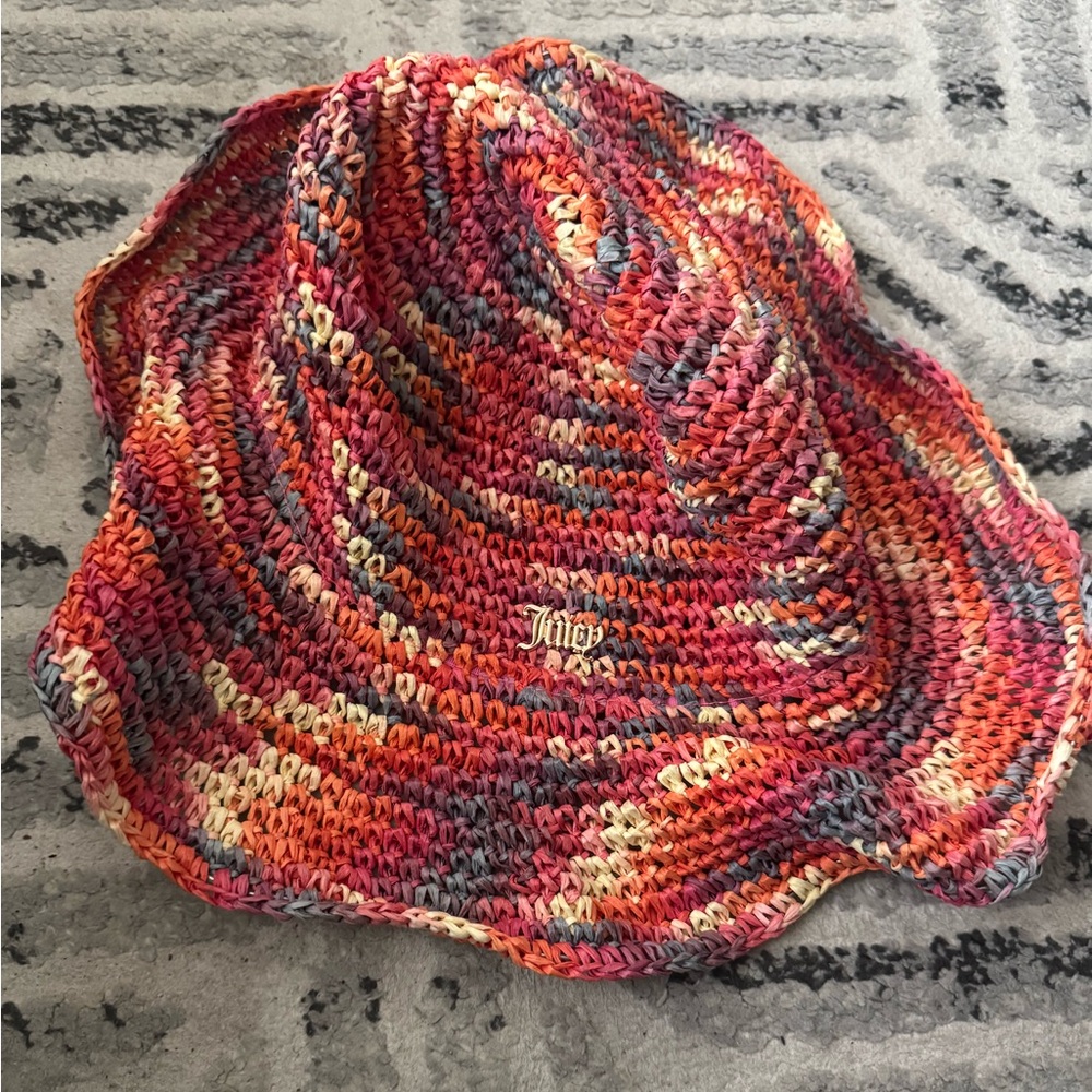 Juicy Couture floppy knit straw hat